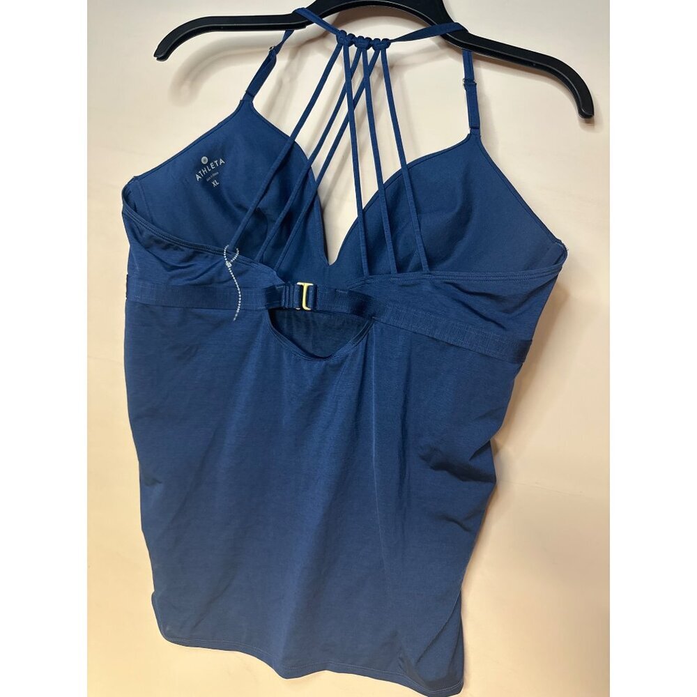 Athleta Cami Tank Top XL Blue Lightly Padded Babydoll Activewear Yoga Lounge - Picture 5 of 8